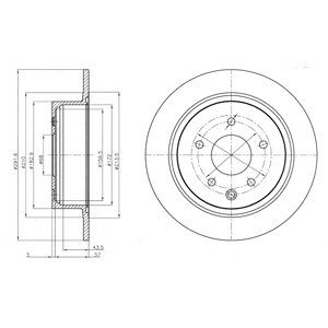 Rear Solid Brake Disc Pair Coated - 291.5mm Diameter