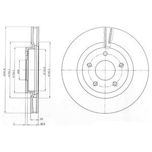 Front Vented Brake Disc Pair Coated - 295.5mm Diameter