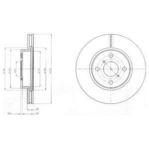 FRONT VENTED BRAKE DISC PAIR COATED - 258MM DIAMETER