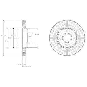 FRONT VENTED BRAKE DISC PAIR - 278MM DIAMETER