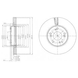 FRONT VENTED BRAKE DISC PAIR - 281.8MM DIAMETER