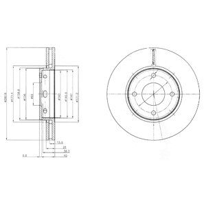 FRONT VENTED BRAKE DISC PAIR - 281MM DIAMETER