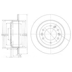 REAR SOLID BRAKE DISC PAIR - 324MM DIAMETER