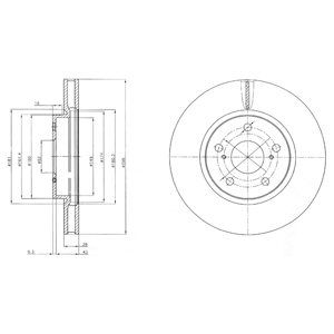 FRONT VENTED BRAKE DISC PAIR - 296MM DIAMETER