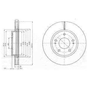 FRONT VENTED BRAKE DISC PAIR - 276MM DIAMETER