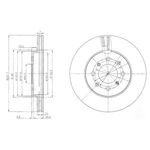 Front Vented Brake Disc Pair Coated - 258mm Diameter