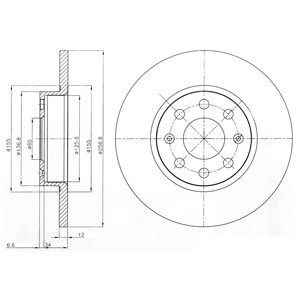 FRONT SOLID BRAKE DISC PAIR - 257MM DIAMETER