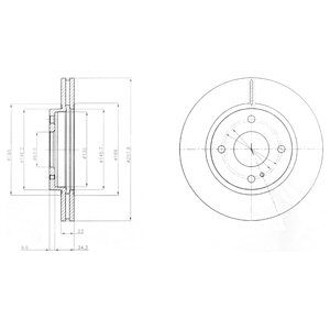 Front Vented Brake Disc Pair Coated - 258mm Diameter