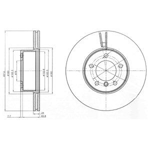 Front Vented Brake Disc Pair Coated - 312mm Diameter