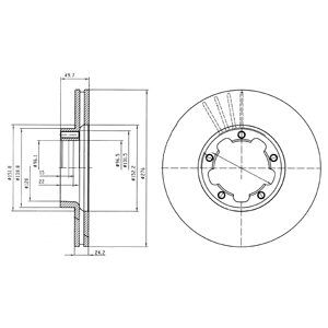 FRONT VENTED BRAKE DISC PAIR - 276MM DIAMETER