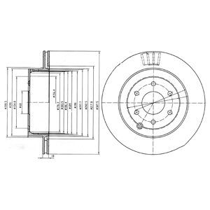 REAR VENTED BRAKE DISC PAIR - 307.5MM DIAMETER