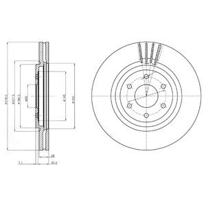 Front Vented Brake Disc Pair Coated - 320mm Diameter