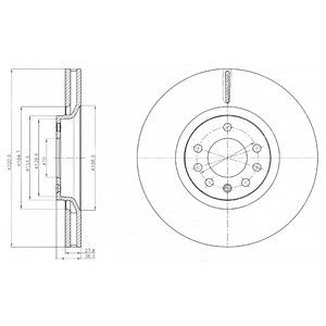 FRONT VENTED BRAKE DISC PAIR COATED - 321MM DIAMETER