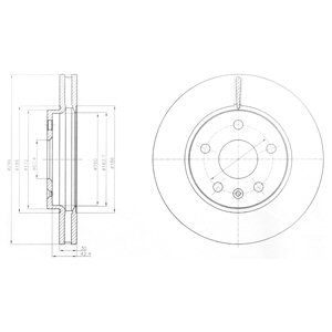 Front Vented Brake Disc Pair Coated - 296mm Diameter