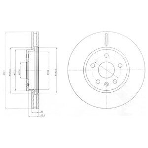 FRONT VENTED BRAKE DISC PAIR - 321MM DIAMETER