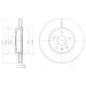 Front Vented Brake Disc Pair Coated - 321mm Diameter