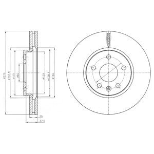 Front Vented Brake Disc Pair Coated - 276mm Diameter