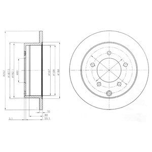 REAR SOLID BRAKE DISC PAIR - 262MM DIAMETER