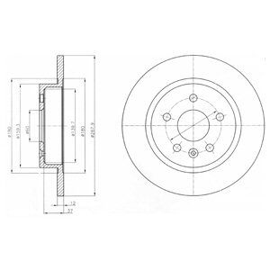 Rear Solid Brake Disc Pair Coated - 268mm Diameter