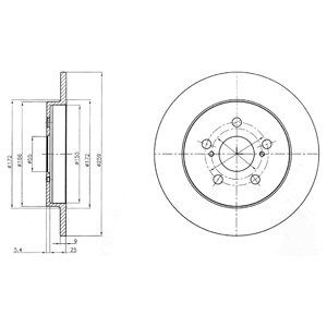 Rear Solid Brake Disc Pair Coated - 259mm Diameter