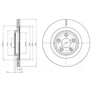 REAR VENTED BRAKE DISC PAIR COATED - 326MM DIAMETER