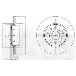 FRONT VENTED BRAKE DISC PAIR - 275.9MM DIAMETER