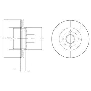 FRONT VENTED BRAKE DISC PAIR - 254MM DIAMETER