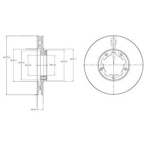 FRONT VENTED BRAKE DISC PAIR - 275.5MM DIAMETER