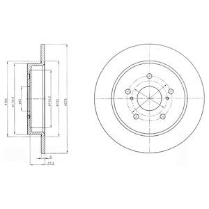 REAR SOLID BRAKE DISC PAIR - 278MM DIAMETER