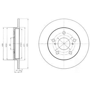 REAR SOLID BRAKE DISC PAIR - 259MM DIAMETER