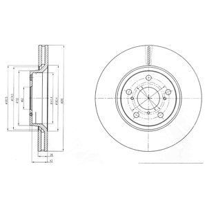 Front Vented Brake Disc Pair Coated - 295mm Diameter