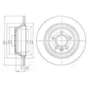 Rear Solid Brake Disc Pair Coated - 302mm Diameter