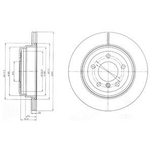 Rear Vented Brake Disc Pair Coated - 300mm Diameter