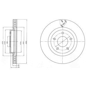 FRONT VENTED BRAKE DISC PAIR - 294MM DIAMETER