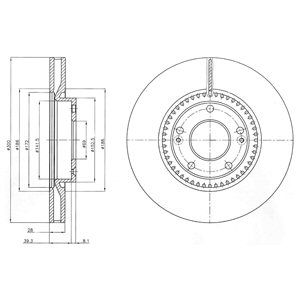 Front Vented Brake Disc Pair Coated - 300mm Diameter