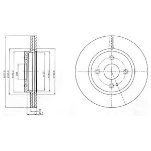 Front Vented Brake Disc Pair Coated - 258mm Diameter