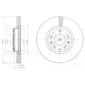 Front Vented Brake Disc Pair Coated - 298.6mm Diameter