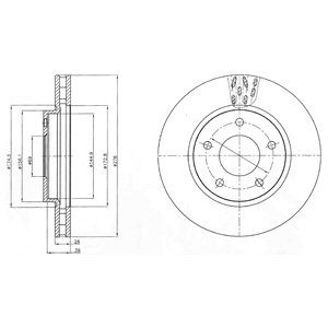 FRONT VENTED BRAKE DISC PAIR - 276MM DIAMETER