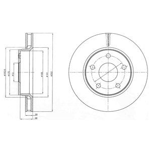 FRONT VENTED BRAKE DISC PAIR - 302MM DIAMETER