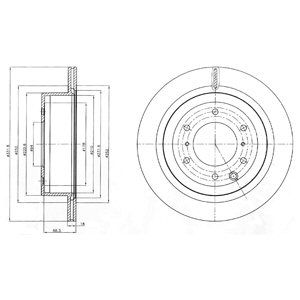 REAR VENTED BRAKE DISC PAIR - 332MM DIAMETER