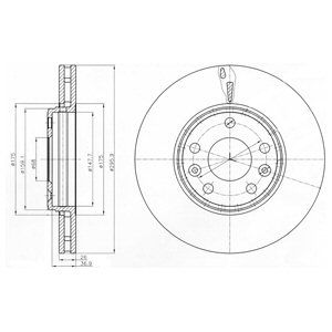 Front Vented Brake Disc Pair - 296mm Diameter