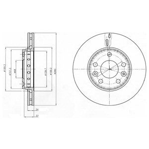 FRONT VENTED BRAKE DISC PAIR - 280MM DIAMETER