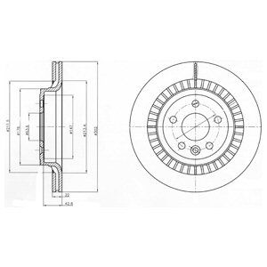 REAR VENTED BRAKE DISC PAIR - 302MM DIAMETER