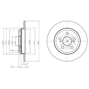 REAR SOLID BRAKE DISC PAIR - 259MM DIAMETER