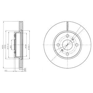 FRONT VENTED BRAKE DISC PAIR - 255MM DIAMETER