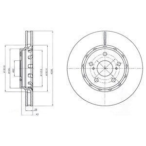 FRONT VENTED BRAKE DISC PAIR - 296MM DIAMETER