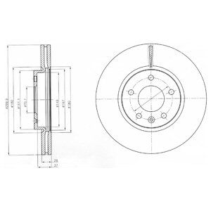 Front Vented Brake Disc Pair Coated - 299.9mm Diameter