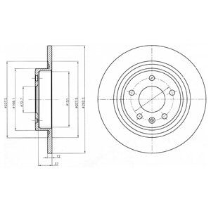 Rear Solid Brake Disc Pair - 292.2mm Diameter