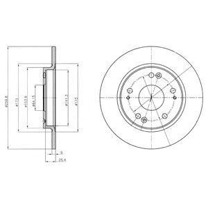 REAR SOLID BRAKE DISC PAIR - 259.8MM DIAMETER