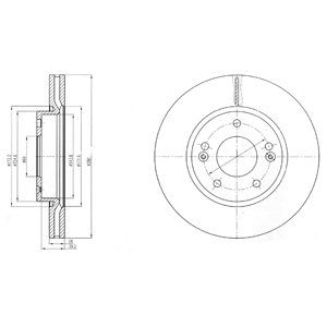 FRONT VENTED BRAKE DISC PAIR - 280MM DIAMETER